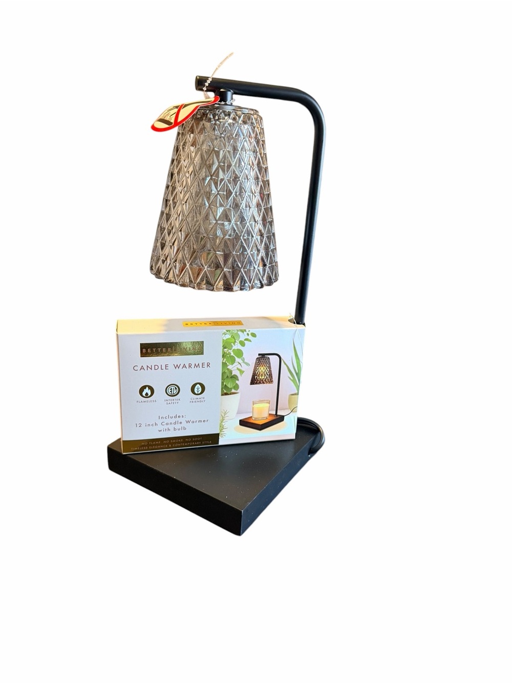 NEW Better Living Candle Warmer, Smoky Black With Base and Bulb